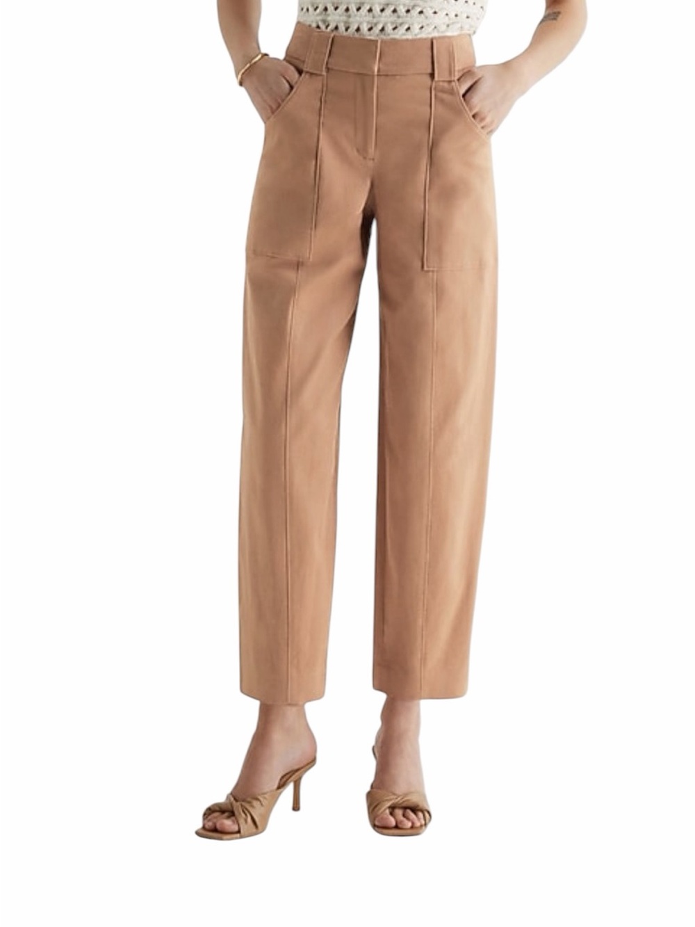 Express - Super High Waisted Cropped Utility Trouser Pants Sz 8L